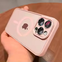 Magnetic Luxury Lens Protector Matte Translucent Case For iPhone