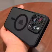 Magnetic Luxury Lens Protector Matte Translucent Case For iPhone