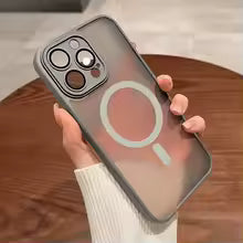 Magnetic Luxury Lens Protector Matte Translucent Case For iPhone